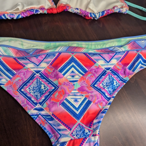 Pink and Blue Geometric Bikini Set - Picture 9 of 10